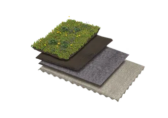 Aufbau des Icoflor-Begrünungssystems von BMI.