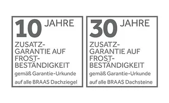 Garantie Frostschutz von Braas für 10-30 Jahre.