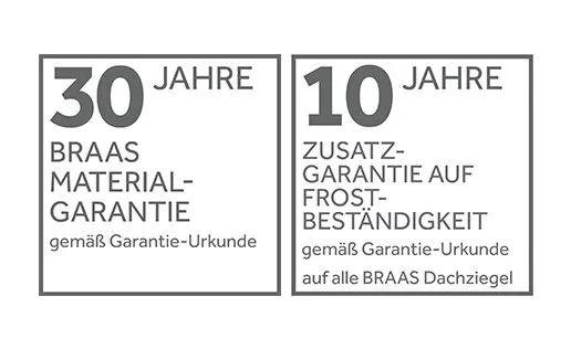 10+ 30 Jahre Braas Funktionsgarantie für Dachziegel