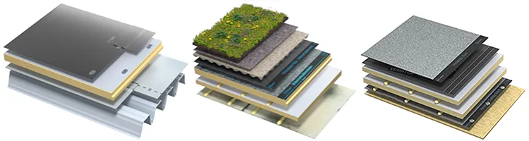 Beispielsysteme von BMI für das Flachdach