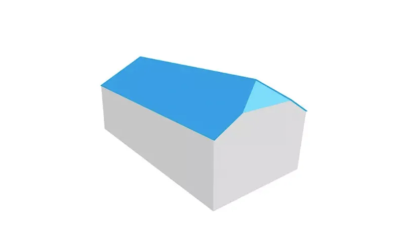 Ein Krüppelwalmdach.